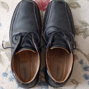 Dockers Black Leather Oxford Shoes Lace-up Design